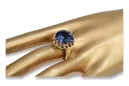 Sapphire Oro amarillo de 8 quilates Anillo Joyería vintage vrc035x-sp Art Deco Joyería rusa, estilo URSS